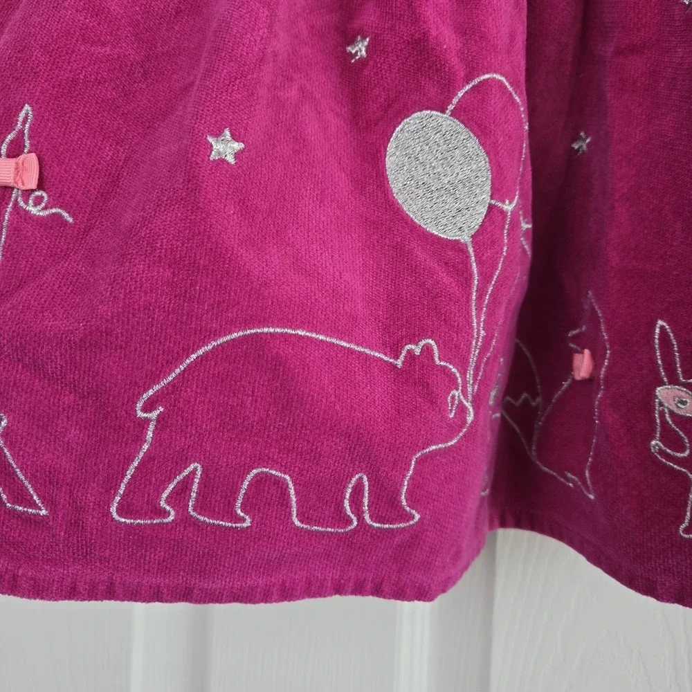 Gymboree Girls Fuchsia Pink Animal Party Dress Starry Night Paris Size 2T Cotton